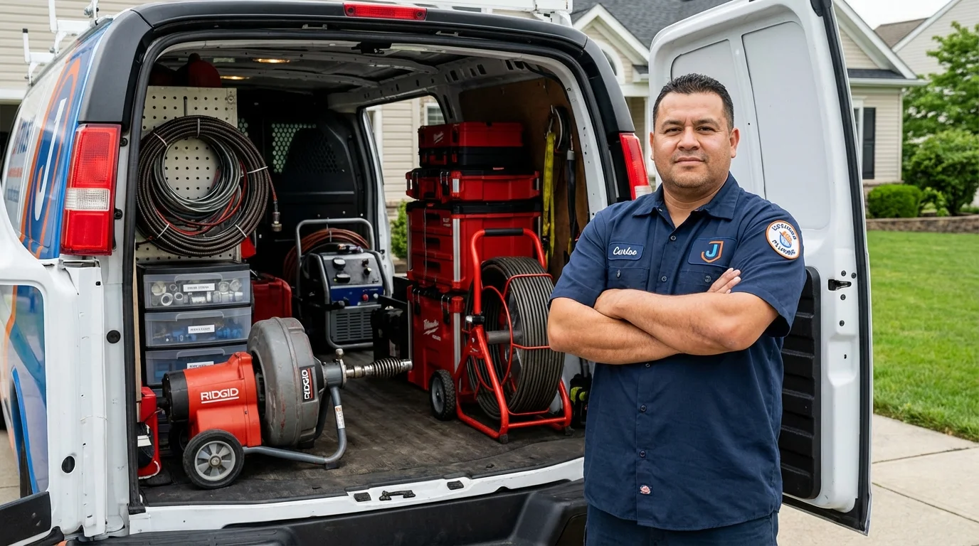Professional drain cleaning equipment and Johns Plumbing LLC plumber in Iowa Park