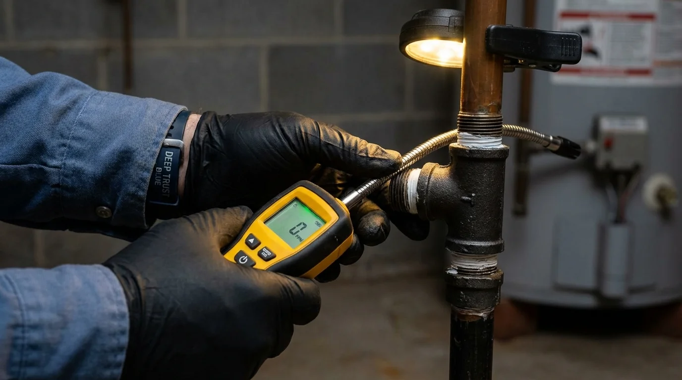 Gas leak detection with electronic sniffer by Johns Plumbing LLC in Iowa Park