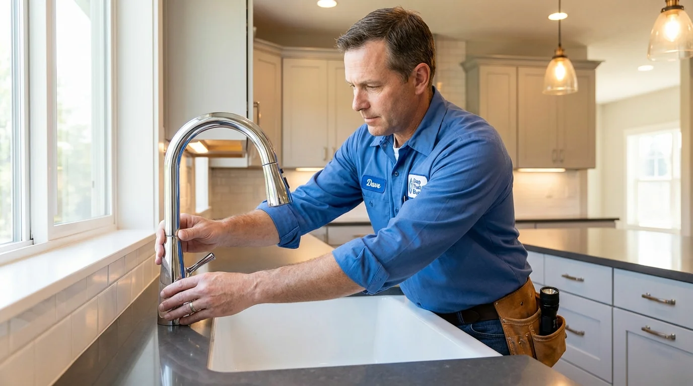 Kitchen faucet installation by Johns Plumbing LLC in Iowa Park